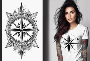 Compass stars tattoo idea