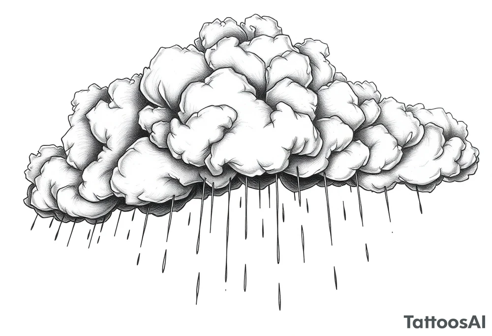Storm clouds and rain tattoo idea