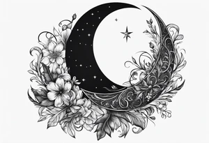 crescent moon basic sketch tattoo idea