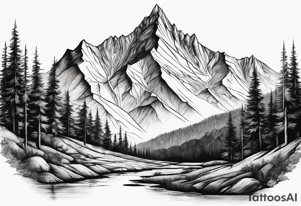 Mountains, concept tattoo idea