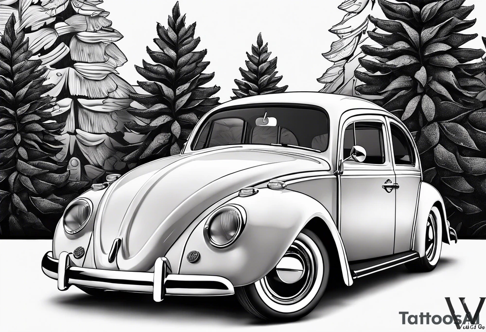 Jug dog, Volkswagen symbol, maple leaf, 968, Power T tattoo idea