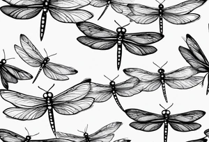4 dragonflies flying together tattoo idea