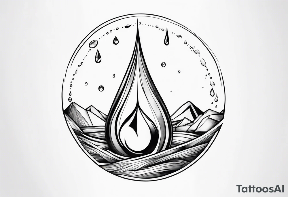 gemstone water droplet tattoo idea