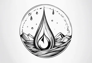 gemstone water droplet tattoo idea