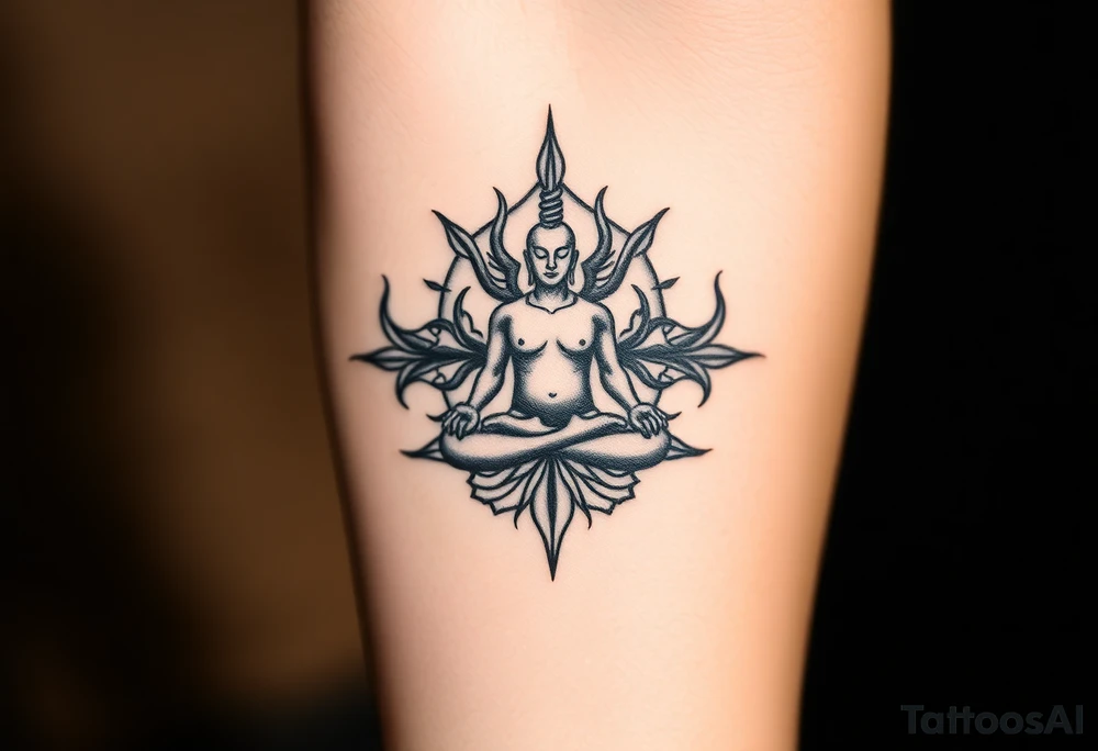 victory over coma and methadone. a new life in meditation tattoo idea
