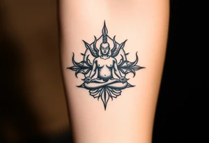 victory over coma and methadone. a new life in meditation tattoo idea