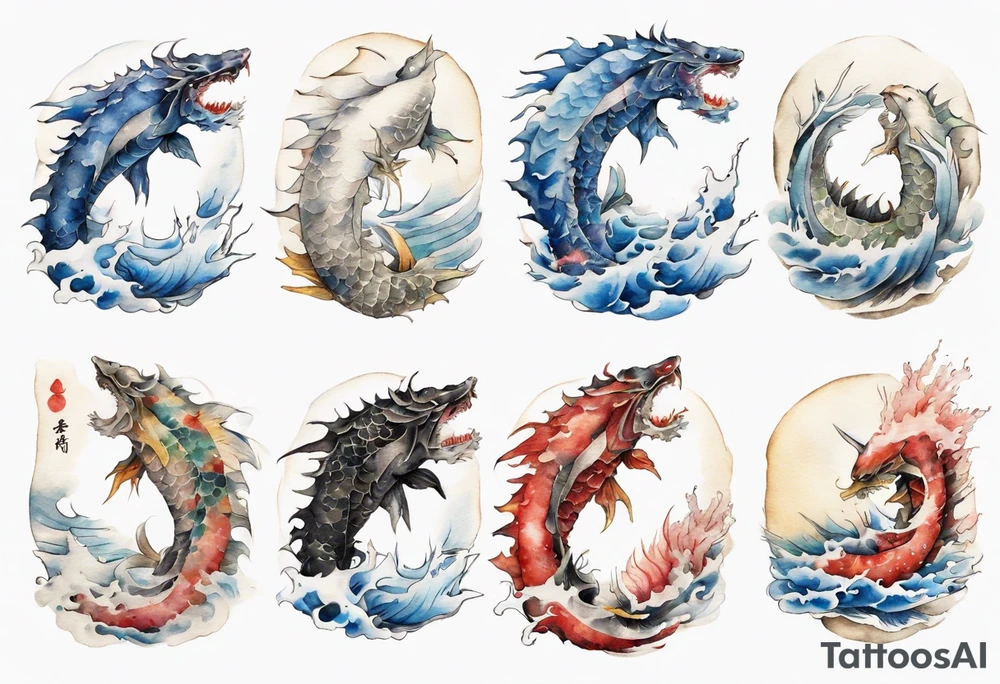 a white Bake-kujira tattoo idea