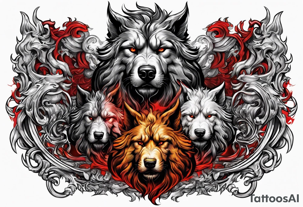 Cerberus guarding the gate to hell tattoo idea