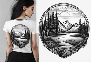 Forearm tattoo of couple hiking tattoo idea