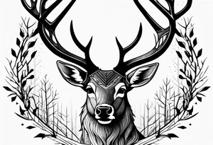 Friday the 13th, deer with antlers tattoo idea