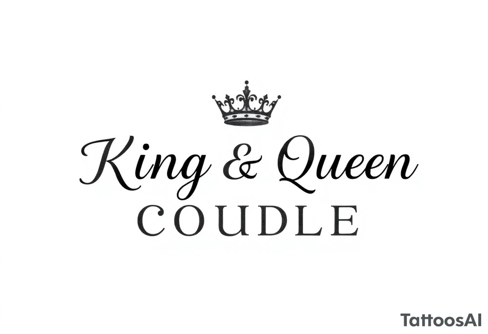 King and Queen couple with crown tattoo idea