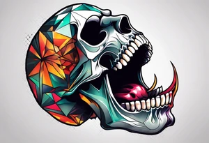 skull mouth open tattoo idea