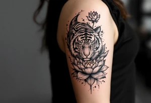 tiger and lotus tattoo idea