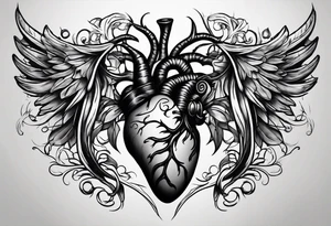 Back ribs exposing anatomically correct heart tattoo idea