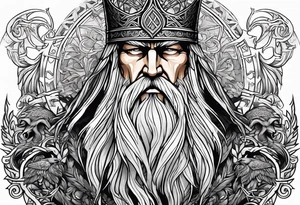 Norse god Odin with hugin and munin tattoo idea