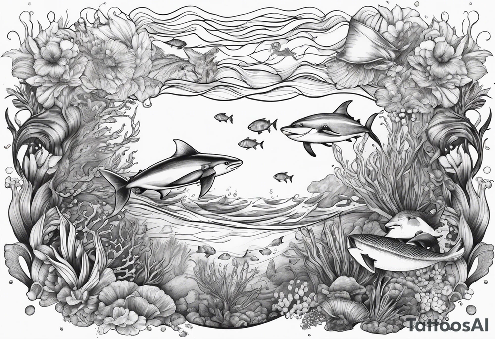 under water ocean scene tattoo idea