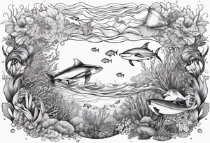 under water ocean scene tattoo idea