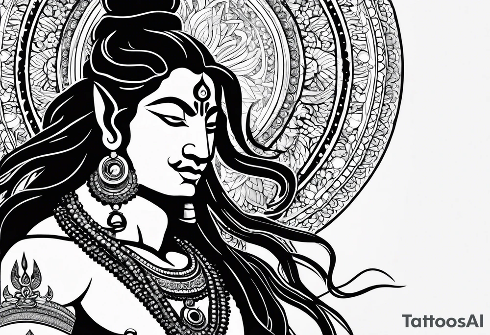 Lord shiva around with  karma , always positive, nothing deep , spiritual Sanskrit words tattoo idea