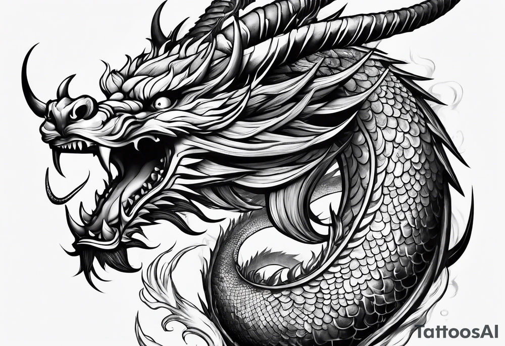 chinese dragon, ares god tattoo idea