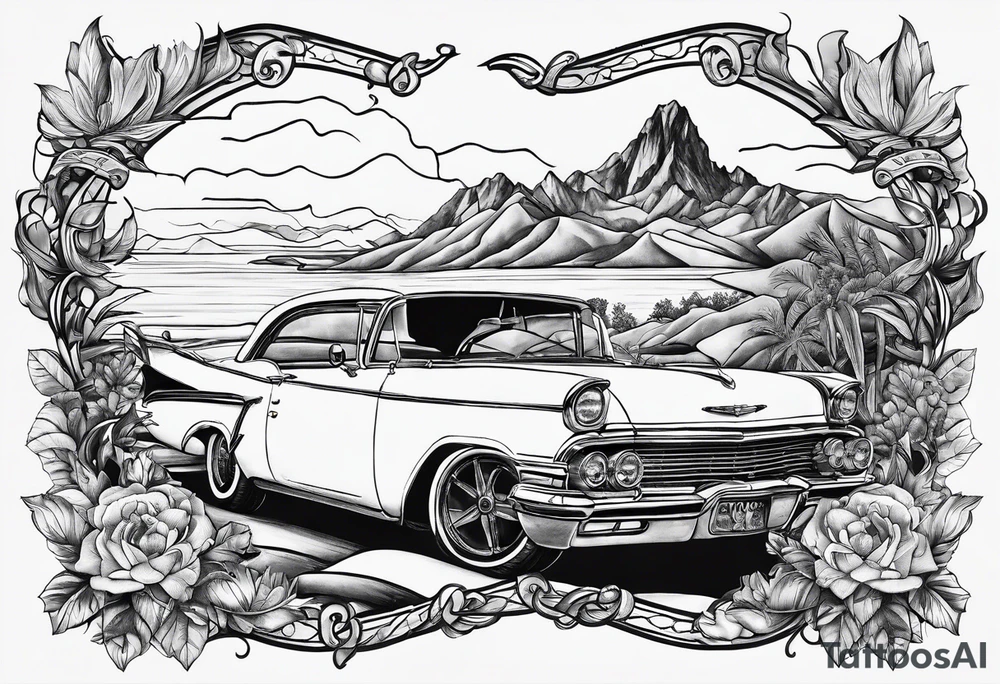 Tattoo idea for a memory of a roadtrip through California showed on a streetmap tattoo idea