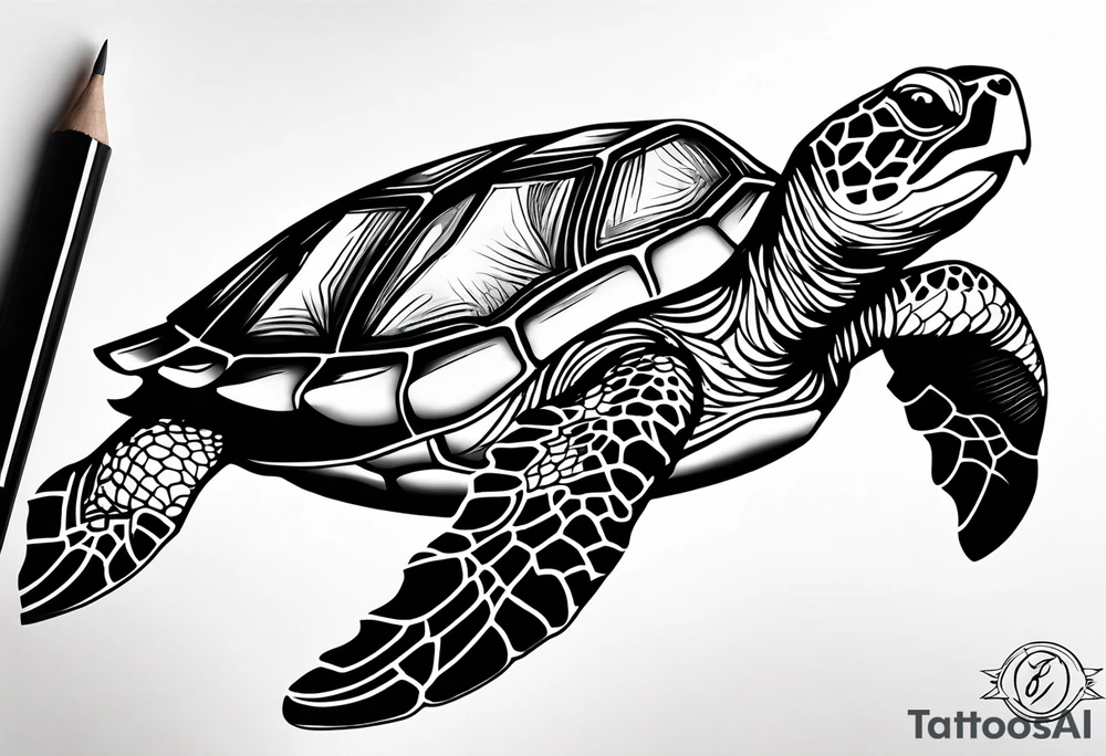 sea turtle tattoo idea