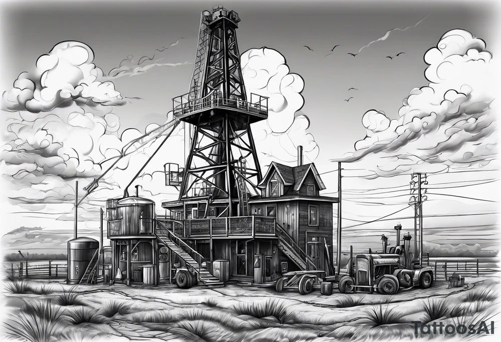 Oil derrick,  texas,  Irish tattoo idea