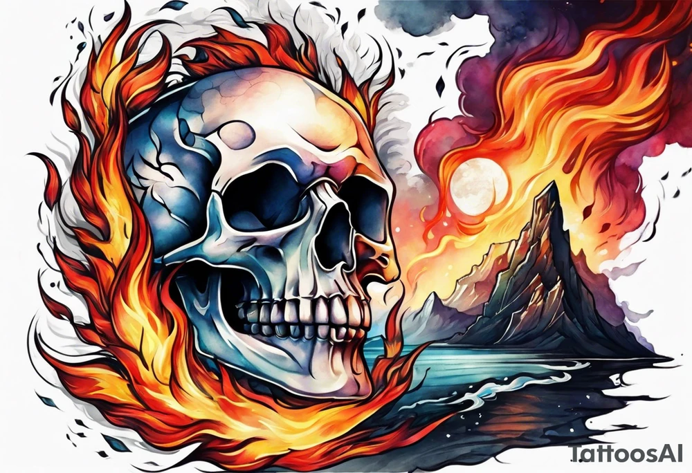 onl fire without skull. tattoo idea