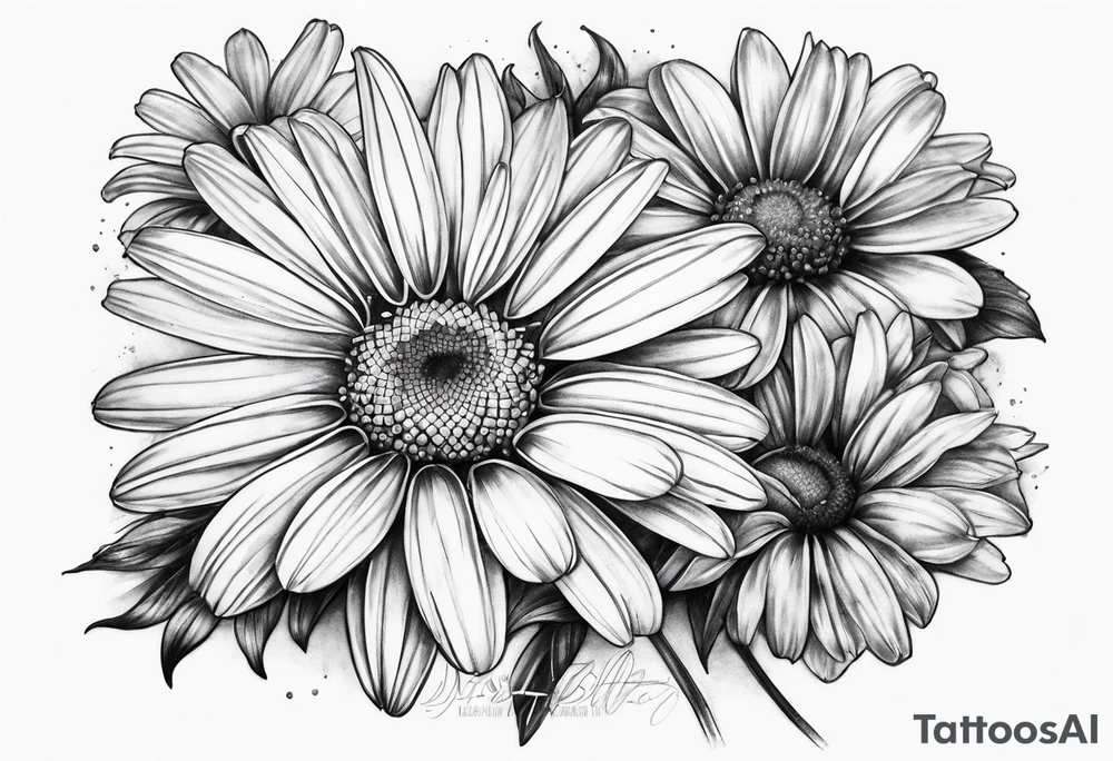 Daisy blossom tattoo idea