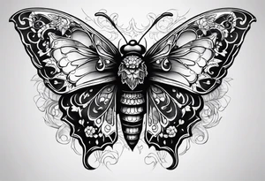 Death moth and gothic tattoo idea