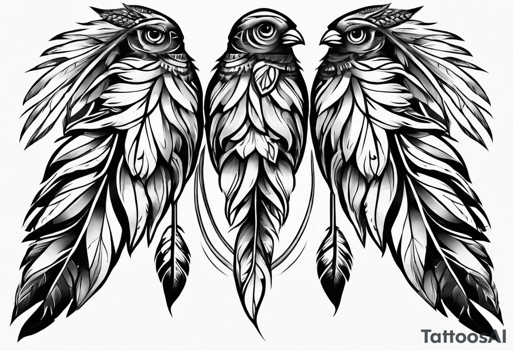 2 feathers tied together tattoo idea