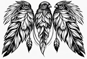 2 feathers tied together tattoo idea