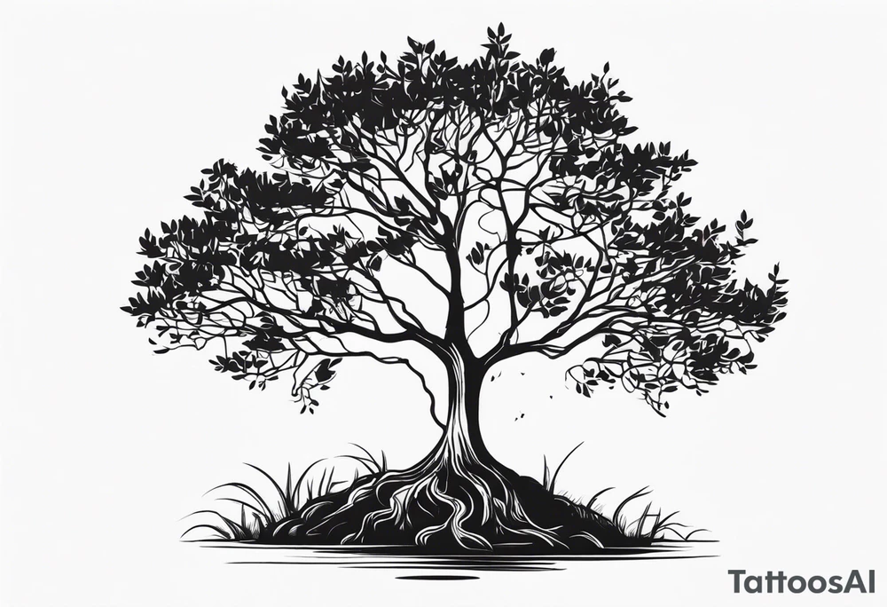 A TINNY TREE WITH ROOT tattoo idea