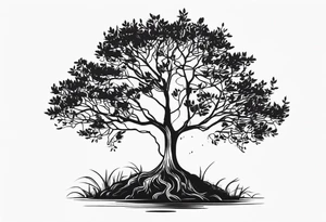 A TINNY TREE WITH ROOT tattoo idea
