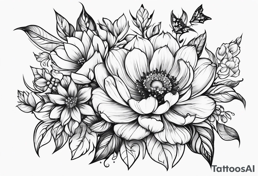 ornaments of flowers for a mom tattoo idea