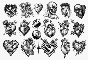 Broken-hearted gym bros tattoo idea