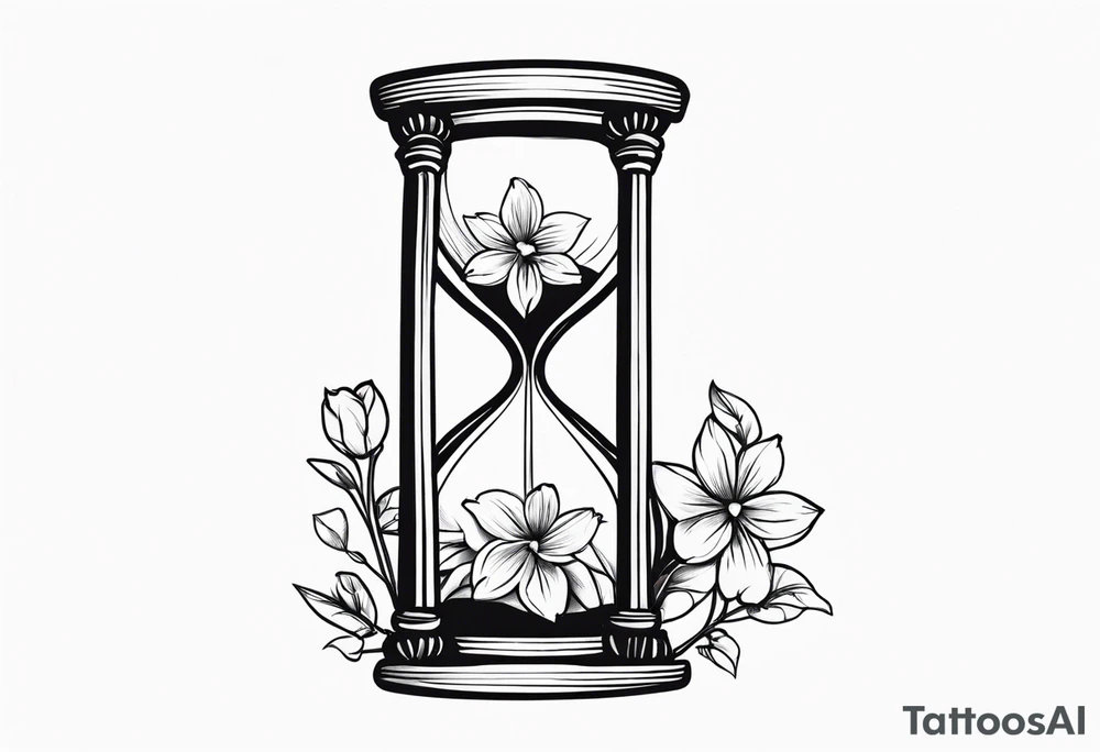 Hourglass with flowers growing out of it. tattoo idea