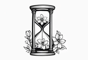 Hourglass with flowers growing out of it. tattoo idea