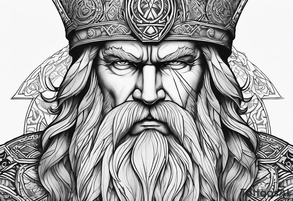 odin face nordic tattoo idea