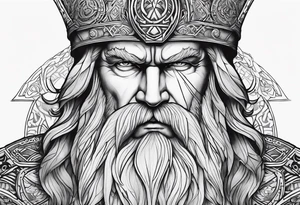 odin face nordic tattoo idea