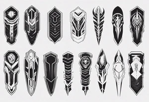 Futuristic leg armor tattoo idea