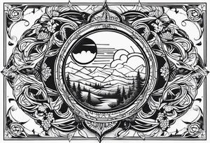 kompass  fineline tattoo idea