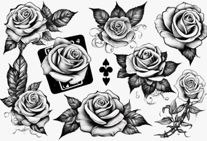 Half-sleeve with roses, beach theme and gambling tattoo idea