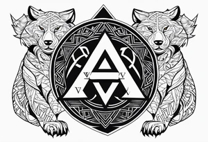 Valhalla 
Sword shield valknut dragon bear wolf tattoo idea