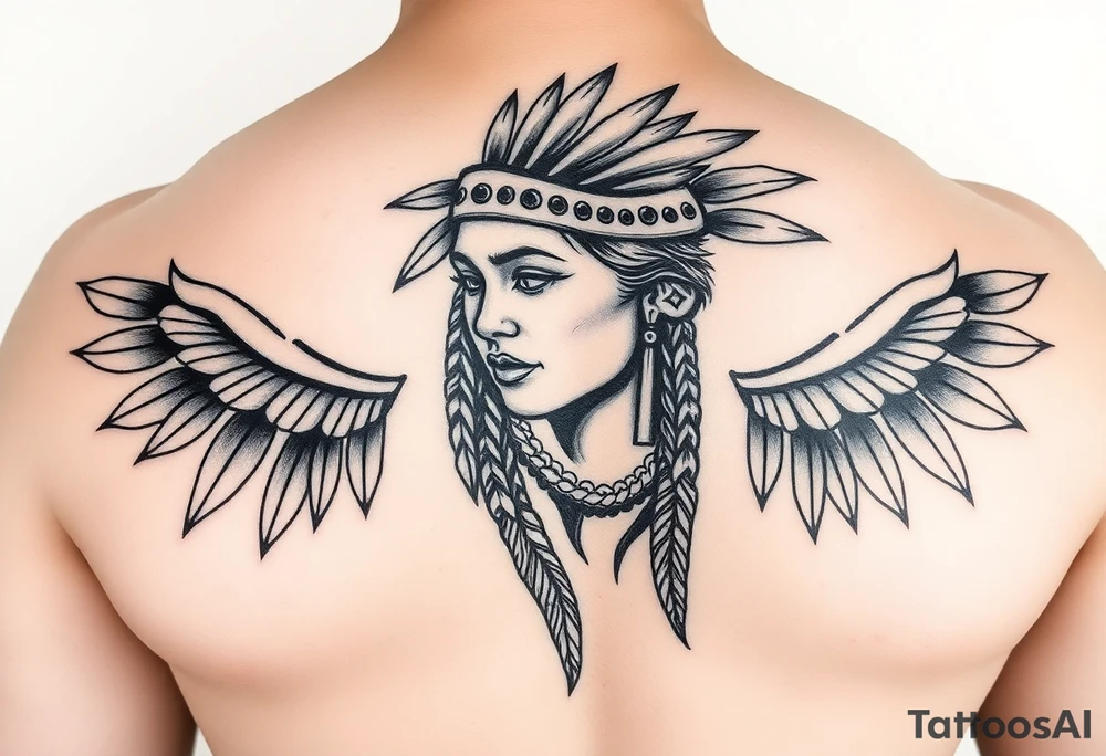 Female Native American woman tattoo idea