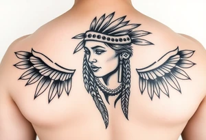 Female Native American woman tattoo idea