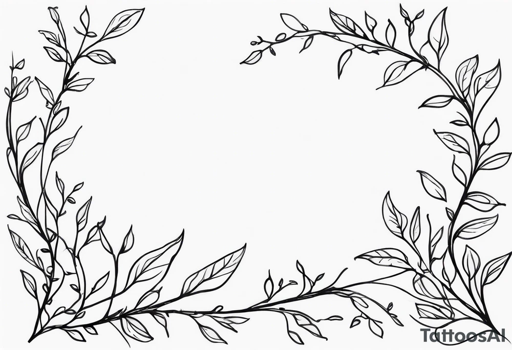 A rugged stem wrapping around with small amount of vines tattoo idea