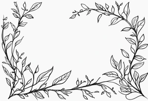 A rugged stem wrapping around with small amount of vines tattoo idea