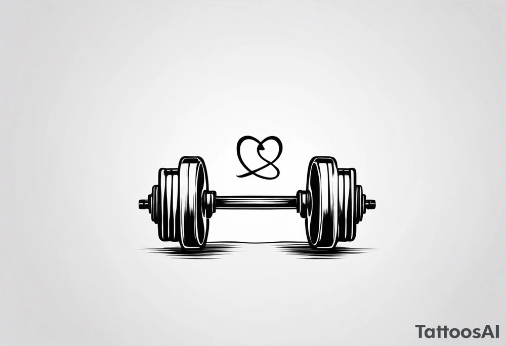 Infinity symbol with dumbbell tattoo idea