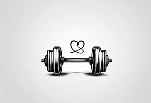 Infinity symbol with dumbbell tattoo idea