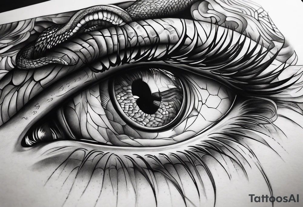 human eye inside the pupil is a snake tattoo idea